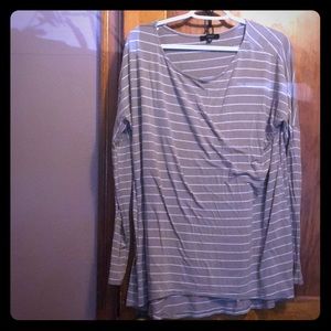 Tan stripes oversized long sleeve shirt